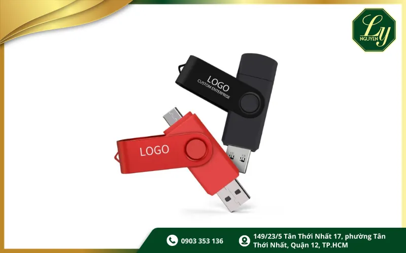 USB vỏ kim loại khắc logo thương hiệu làm quà tặng hội thảo doanh nghiệp