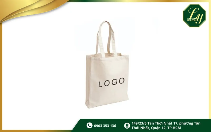 Túi vải canvas thân thiện môi trường in logo quảng cáo cho hội chợ triển lãm